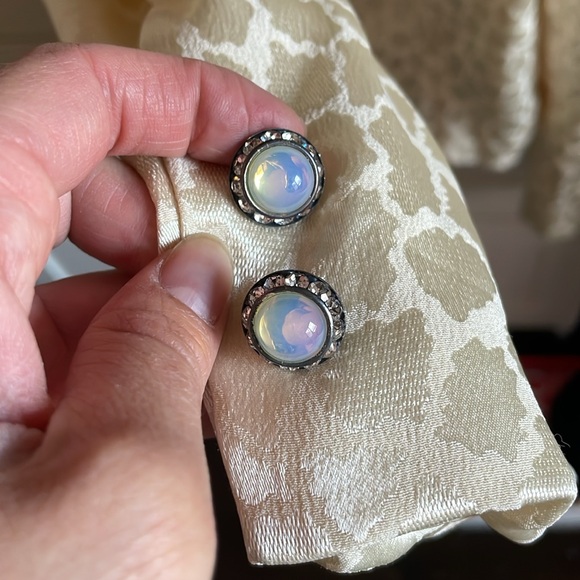 Vintage Nolan Miller blazer with moonstone buttons, cream, small - Picture 4 of 4